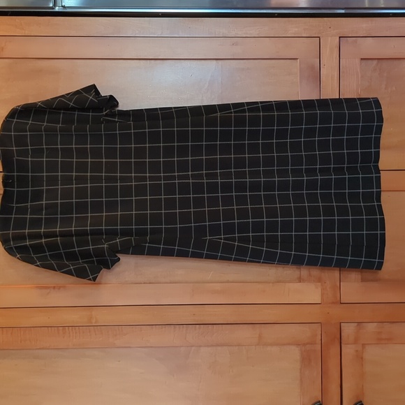 New Theory Dolman Shift Black Grid Pointe Eco Dress XL - Picture 4 of 6